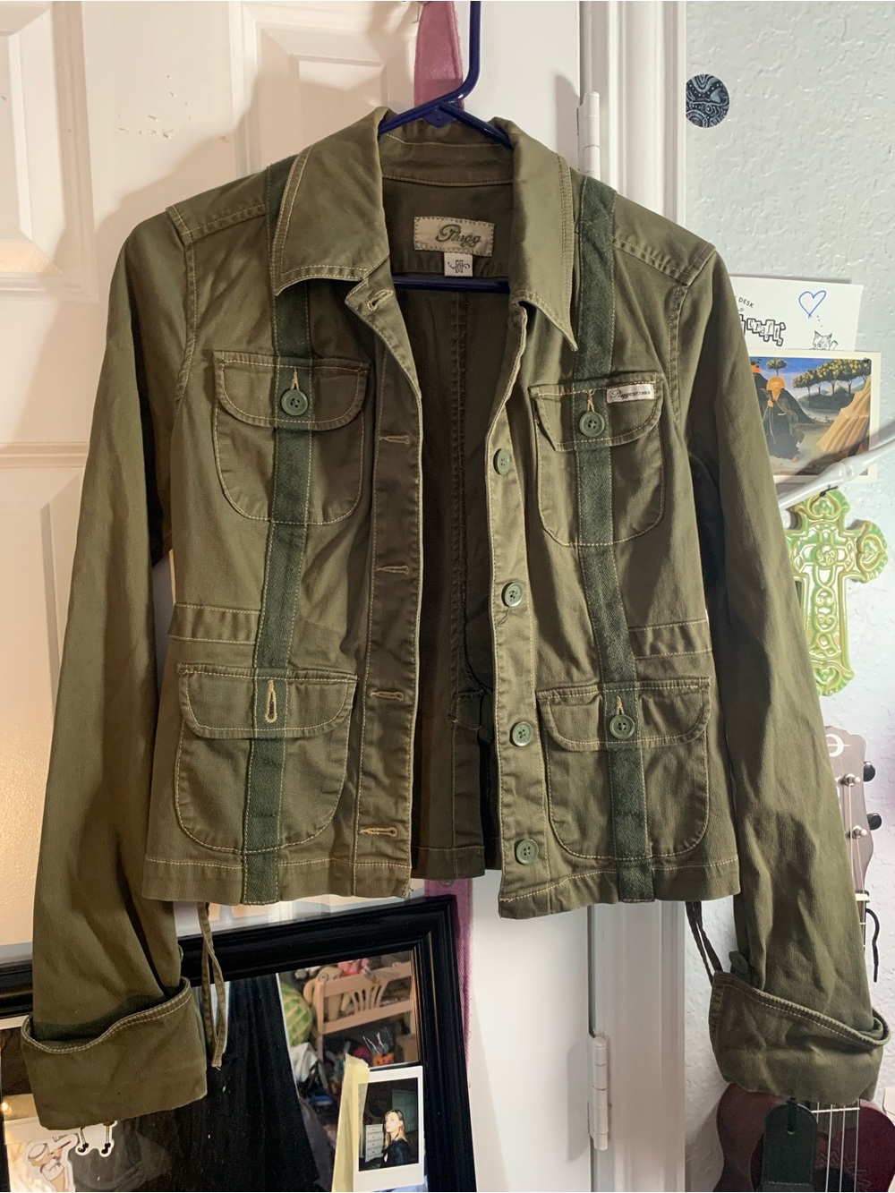 Plugg cargo jacket olive green